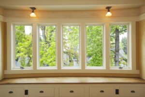 Beautiful bay window with bench and storage